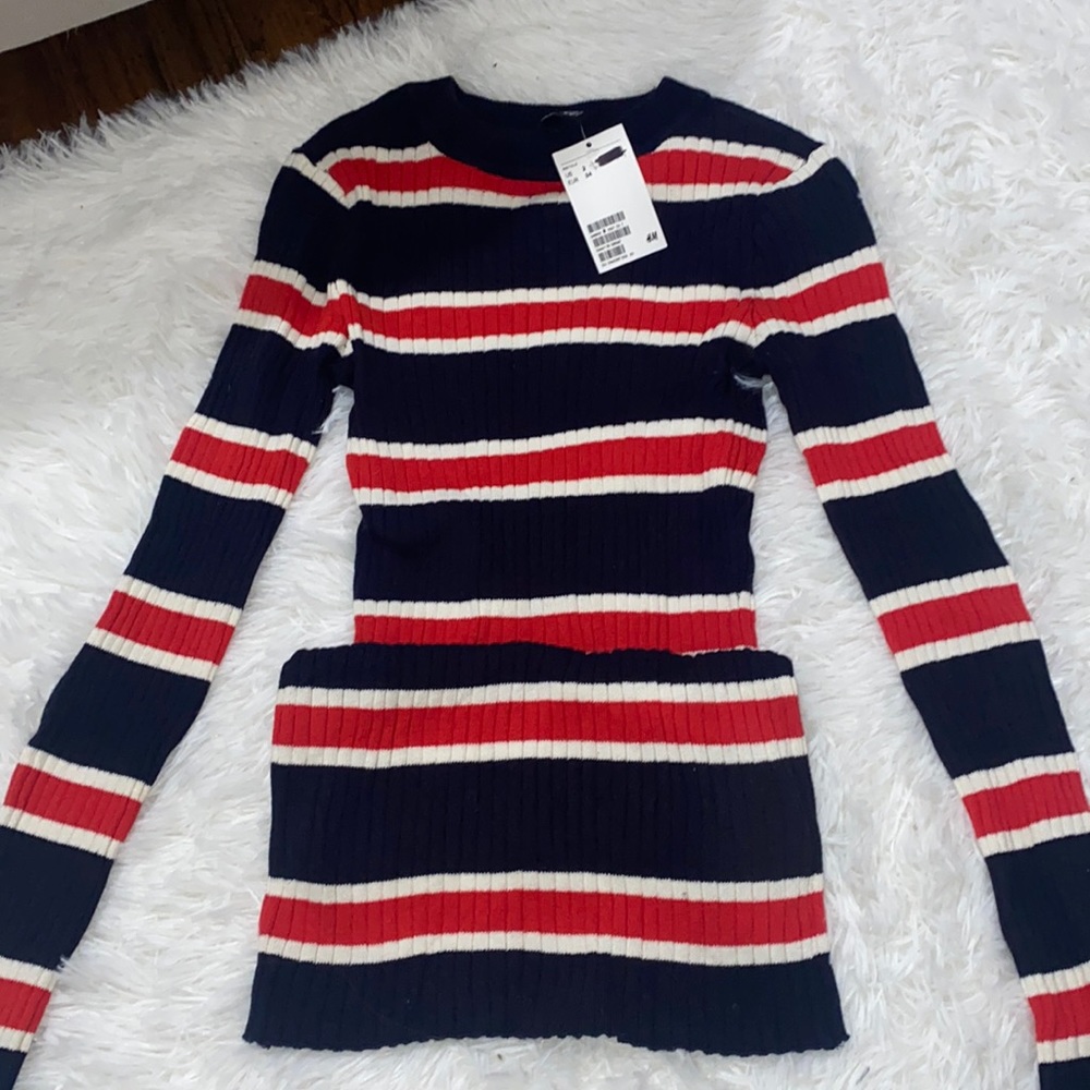 H&M NWT Stripe bodycon dress